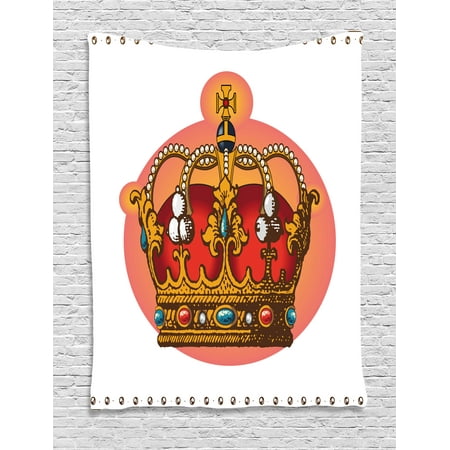 - Queen Tapestry, Victorian Baroque Style Crown Design Coronet Adornments Engravings Emperor Monarch, Wall Hanging for Bedroom Living Room Dorm Decor, 40W X 60L Inches, Multicolor, by Ambesonne