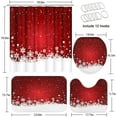 thumbnail image 4 of 4 Pcs Shower Curtain Set Christmas Snowflake Red Winter Xmas with Non-Slip Rugs Toilet Lid Cover and Bath Mat Bathroom Decor Set 72" x 72", 4 of 6