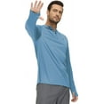 thumbnail image 6 of Tyhengta Mens UPF 50+ Long Sleeve T-Shirts Sun Protection Hooded Fishing Hiking Rash Guard Swim Quick Dry Lightweight Shirts Stone Blue L, 6 of 7