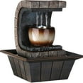 thumbnail image 5 of 10" Brown Textured Polyresin Tabletop Fountain with LED Light, 5 of 7