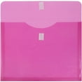 thumbnail image 2 of JAM Paper Plastic Hook & Loop Envelopes, 9.8x13x1, 12/Pack, Fuchsia Pink, 1 Inch Expansion, 2 of 4