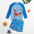 thumbnail image 2 of TOWED22 Baby Boys Swim Set Short/Long Sleeve Rash Guard Set for Toddler Boys Two Piece Bathing Suits Swimwear(Blue,4-5 Y), 2 of 6
