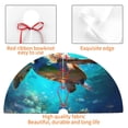 thumbnail image 4 of Lsque Underwater Fish Turtle Print Christmas Tree Skirt, Tree Skirt with Ties or Velcro, Perfect for Holiday Decorations, Halloween, and New Year-48", 4 of 7