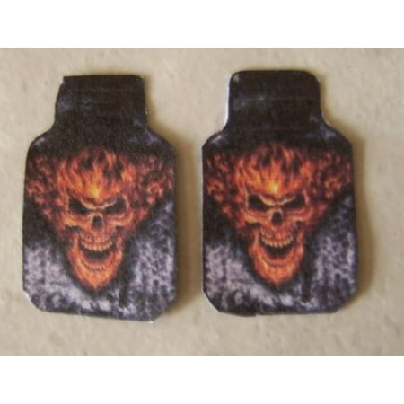 1 25 Scale Miniature Flaming Skull Car Mat Set Floor Mats