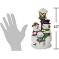 thumbnail image 3 of The Bridge Collection 10" Light-Up Snowman Family with Festive Lamp Post Figurine - Glowing Christmas Caroling Snowmen Figurine - Novel, 3 of 4