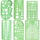 thumbnail image 1 of BEMS-Plantillas de medición (6 piezas) Plantilla de plantillas de geometría de plástico Reglas geométricas Kit de herramientas estacionarias para oficina y escuela, encofrados de construcción, dibujos, 1 of 5