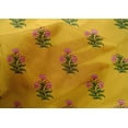 thumbnail image 4 of oneOone Cotton Silk Yellow Fabric Stripe & Floral Block Dress Material Fabric Print Fabric By The Yard 42 Inch Wide, 4 of 4