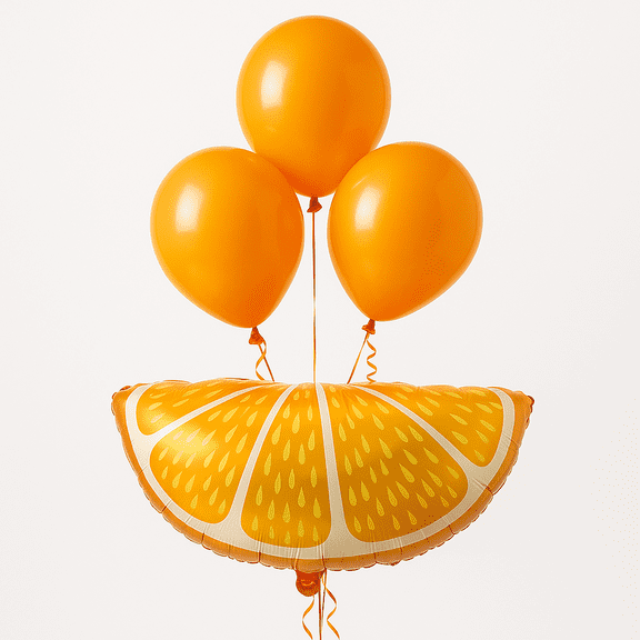 Orange Fruit Balloon Bouquet Party Decorations 4-Piece Set balloons