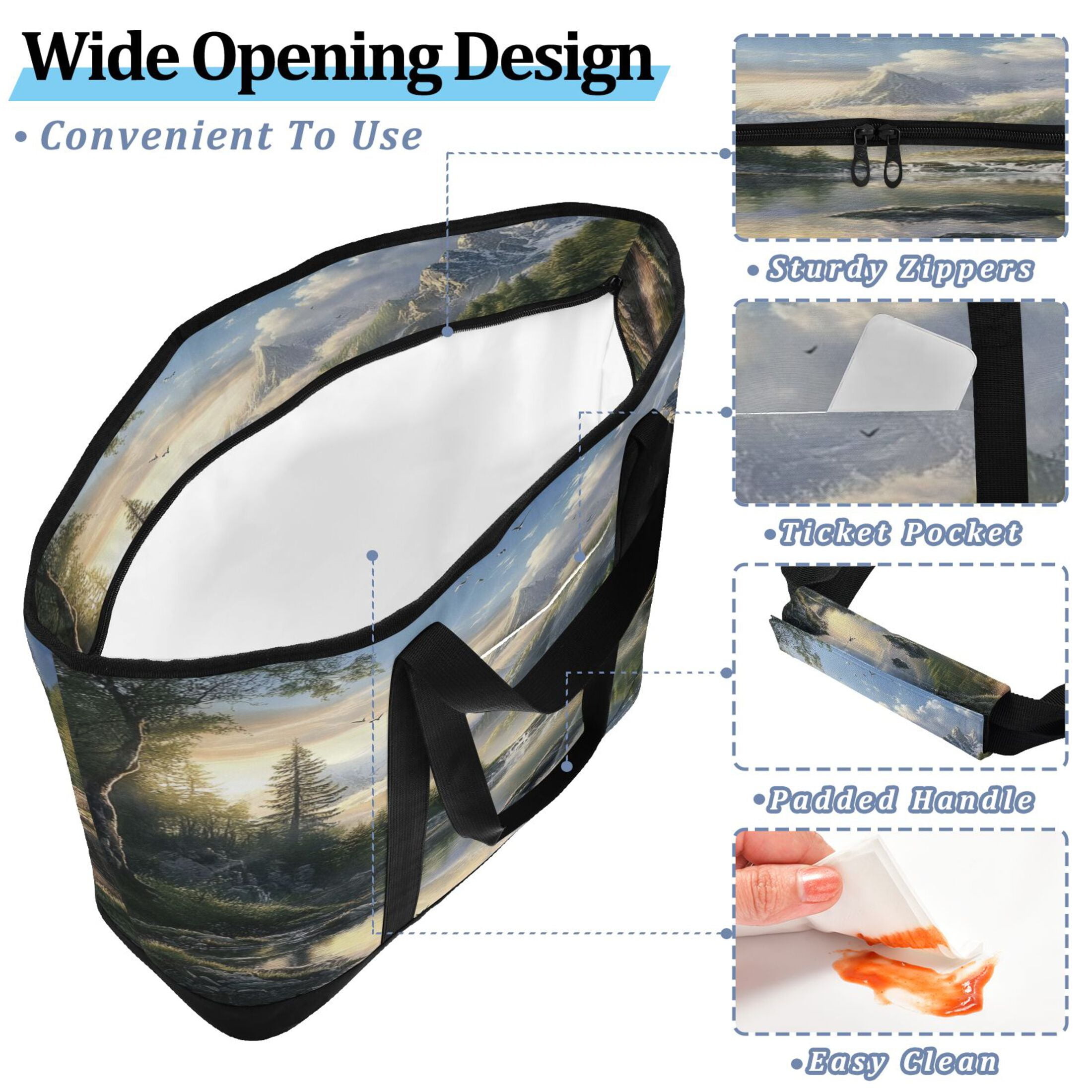 Large Hand-held Ice Pack Picnic Bag Insulation and Refrigeration Suitable for Shopping Picnics and Camping Mountain River