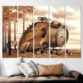 thumbnail image 4 of Contemporary Wall Art, Living Room Printed Canvas, Canvas Gift, 3D Canvas, Abstract Clock Canvas Poster, Surreal Art, Large Canvas Print, Canvas Wall Decor - 3P-Natural Framed, 4 of 9