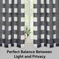 thumbnail image 6 of DSstyles Linen Striped Tier Curtains with Solid Button Small Valance Rod Pocket Tailored One Panel Kitchen Curtain Cafe Curtain for Living Room, Bathroom, Kitchen, 6 of 9