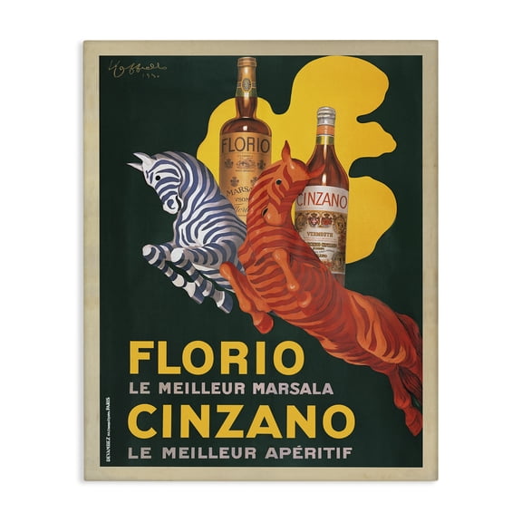 Stupell Industries Victorian Florio Cinzano Vintage Poster Canvas Art, 16 x 20, by Marcello Dudovich
