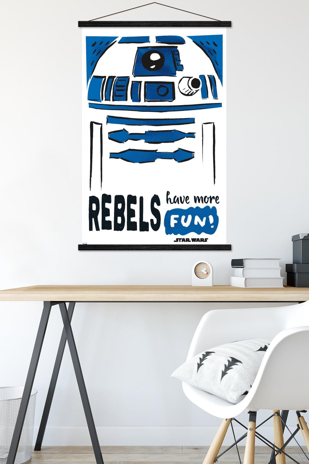 Star Wars: Saga - R2-D2 Fun Wall Poster with Wooden Magnetic Frame, 22.375" x 34"