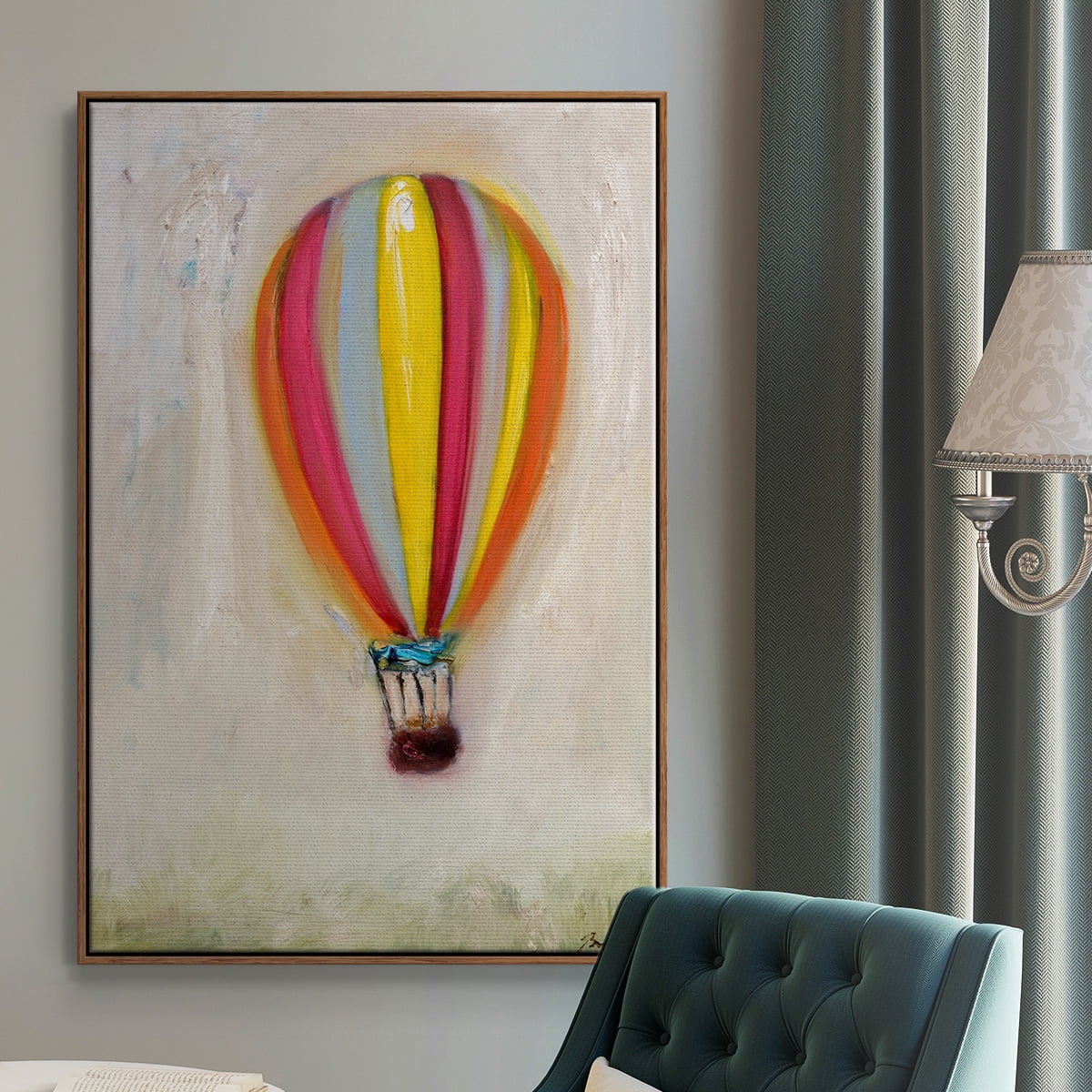 Lucky Hot Air Balloon Framed Premium Gallery Wrapped Canvas - Ready to Hang