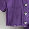 thumbnail image 4 of WERYOUNG Boys Girls Outfits Summer Cute Casual Solid Color Turndown Collar Button Short Sleeve Outdoor Activities Photography Picnic Sets Newborn Casual Outfits,Purple,5-6 Years, 4 of 8