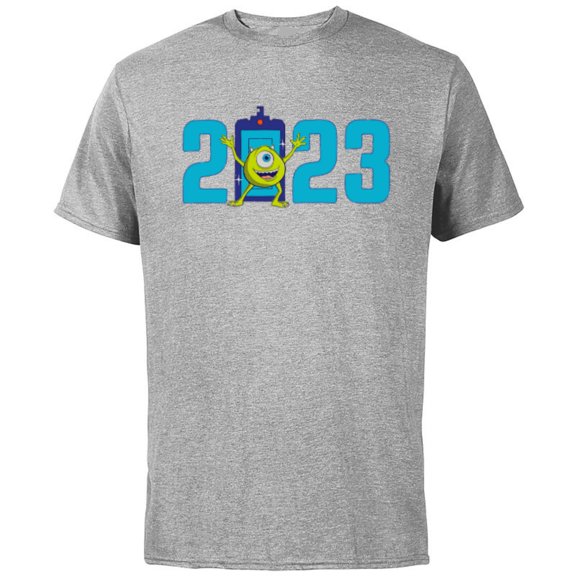 Disney and Pixar’s Monsters Inc Mike Wazowski 2023 New Year - Short Sleeve Cotton T-Shirt for Adults - Customized-Athletic Heather