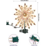 14 50L Lighted Christmas Crystal Snowflake Christmas Tree Topper, 11.25in, Clear
