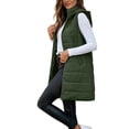 thumbnail image 2 of MOONDU Women's Long Puffer Vest Hooded Sleeveless Quilted Zip Up Longline Winter Warm Outerwear with Pockets Casual Top 8 Colors S-XXL, 2 of 9