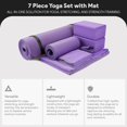 thumbnail image 2 of WYDK 7-Piece Set - Include Yoga Mat with Carrying Strap, 2 Yoga Blocks, Yoga Mat Towel, Yoga Hand Towel, Yoga Strap and Yoga Knee Pad, Multiple Colors（Purple）, 2 of 18