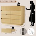 thumbnail image 2 of Pikvki 39.4" Wide 8 Drawer Dresser, Modern Fluted Wood Chest of Drawers with Anti-Tipping Device for Bedroom, Living Room, Natural Oak, 2 of 8