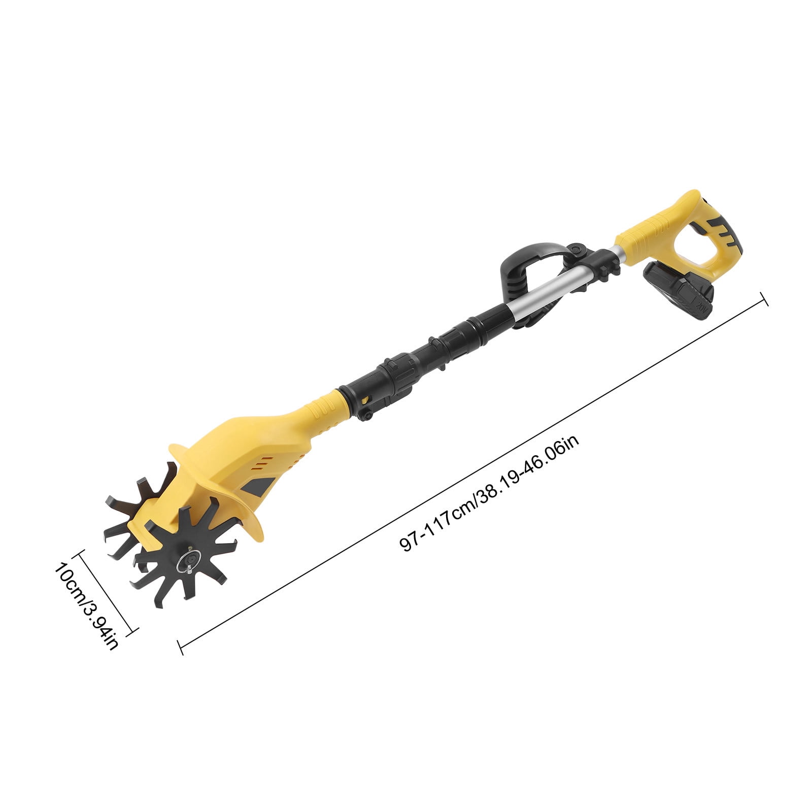 20V Yellow Hand-held Cultivator Tiller Garden Yard Battery Powered Cordless Cultivator for Farms