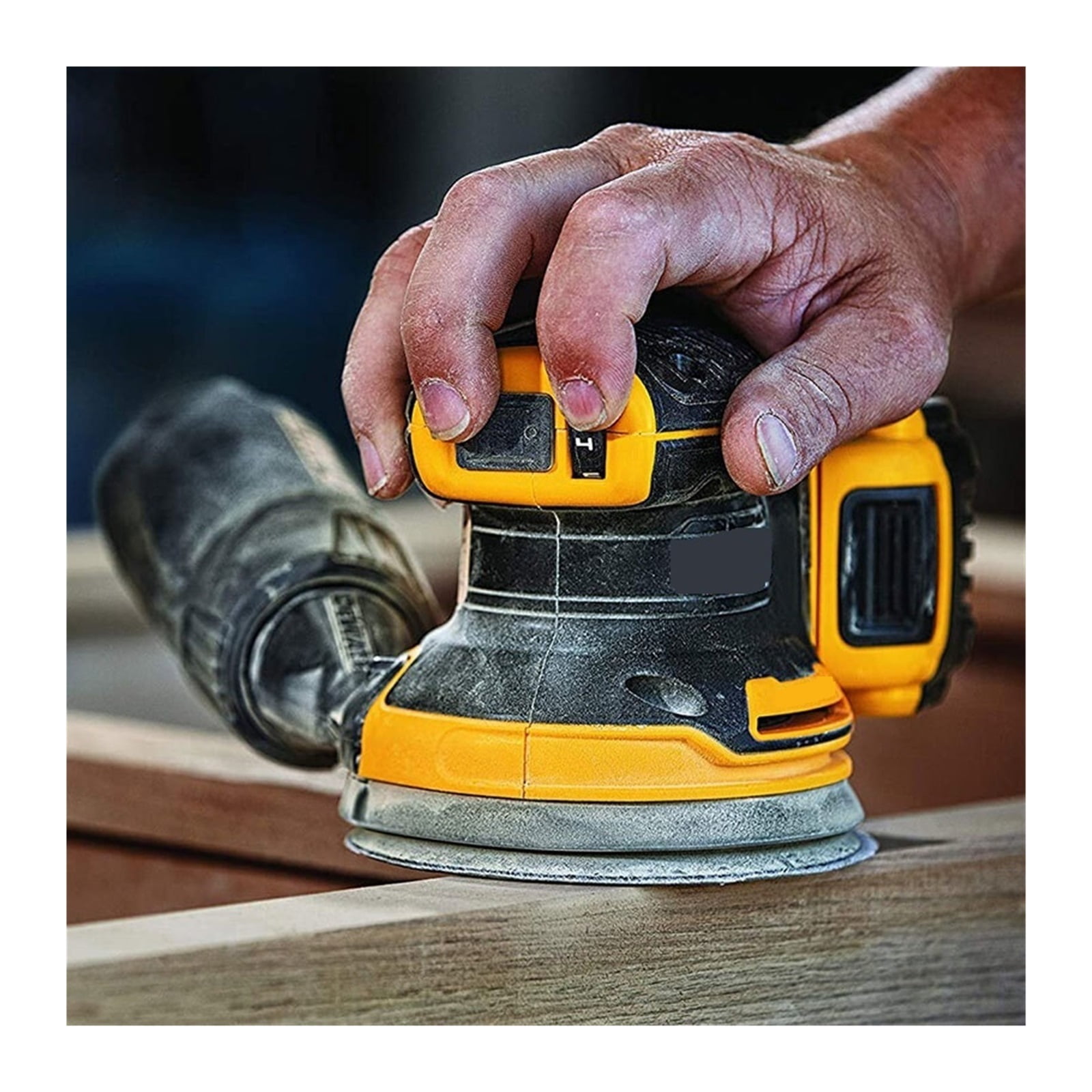 Orbital Sander Lithium Battery Brushless 5 Inch Handheld Vibration Polishing Woodworking Sander 8000~12000OPM
--------
,Low Vibration