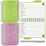 Zonon 2 Pieces Portable Password Book Password Organizer Notebook with Pen Mandala Spiral Bound Notebook (Green, Pink)