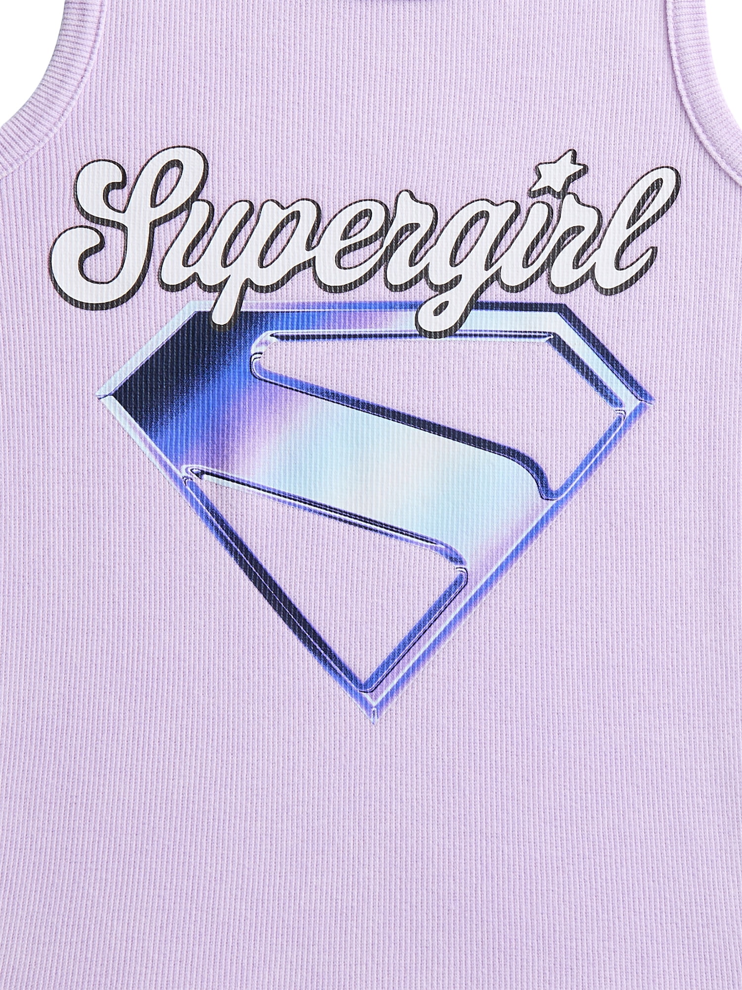 Supergirl Girls Mineral Wash Graphic Tank Top, Crest, Sizes 4-16