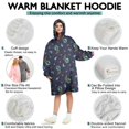 thumbnail image 5 of Wearable Oversized Blanket,Navy Dinosaurs Space Surfing Pattern Wearable Blanket Hoodie for Adults,Cozy Hooded Blankets with Super Pockets,Super Warm Fuzzy Pullover for Women & Men, 5 of 6