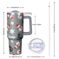 thumbnail image 2 of Gray Christmas Snowman Pattern Tumbler with Handle and Lid,40oz Double Wall Vacuum Insulated Tumbler,Cups Gift for Women and Men, 2 of 7