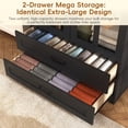 thumbnail image 4 of Blotout Arched Armoire Wardrobe Closet with LED Light & Glass Doors, 75" Tall 2 Door Armoire Closet with 2 Drawers & Storage Shelves, Large Bedroom Storage Clothes Organizer with Hanging Rod, 4 of 10