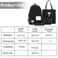 thumbnail image 3 of Ngheia Harajuku Backpack Large Capacity Backpack Four-Piece Set Black 4 In1 Backpack Casual Daypack Teen Schol Bookbag, 3 of 9