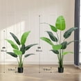 thumbnail image 2 of Bird of Paradise Artificial Plant Tree, 5 Feet Tall Faux Bird of Paradise Plant with Black Pot Green Tropical Artificial Plants for Indoor Home Living Room and Offices Decoration,2 Pack, 2 of 7