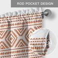 thumbnail image 6 of Orange Boho Farmhouse Short Window Curtain Valances, Vintage Southwestern Geometric Stripes Rod Pocket Kitchen Valances for Living Room Bedroom Bathroom Cafe 54" x 18", 6 of 8