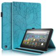 thumbnail image 1 of Tree of Life Embossed Case for Fire HD8(2022) Stand, Card Slots, Stylus Loop Blue, 1 of 5