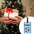 thumbnail image 4 of Unique Bargains 1 Pc Football Pattern Luggage Tag for Travelling Sky Blue, 4 of 5