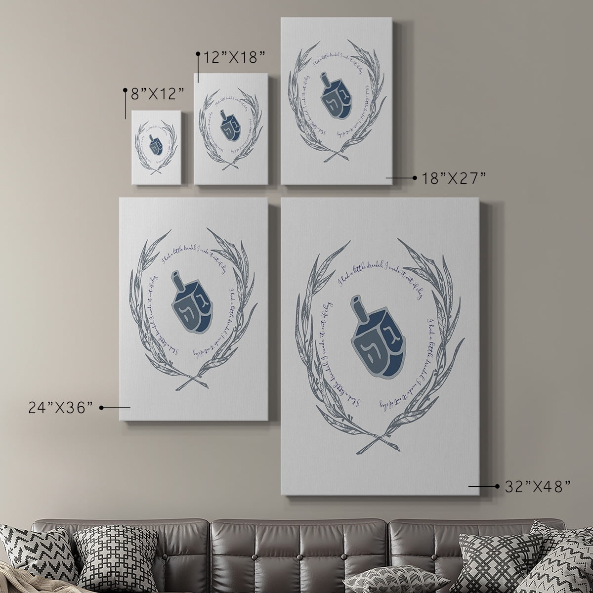Hanukkah Dreidel Premium Gallery Wrapped Canvas - Ready to Hang