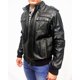 thumbnail image 2 of Chamarra de piel negra para caballero con 5 bolsas frontales, acrilán en cintura y puños, cuello de broches y bolsa en manga Castelli Leather Authentic Ferragamo Juvenil con 1 bolsa en brazo y 5 bolsas frontales, acrilán en cintura y puños, 2 of 4