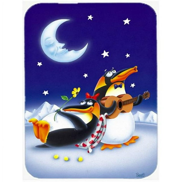 Carolines Treasures APH0243LCB Music Under the Moon Penguins Glass Cutting Board, Large