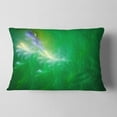 thumbnail image 2 of Designart Green Fractal Thunder Sky - Abstract Throw Pillow - 12x20, 2 of 5