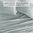 thumbnail image 4 of Luxury Cooling 100% Rayon From Bamboo Silky Soft Bed Sheets Set Light Blue Queen Size Bedding by Comfort Canopy, 4 of 12