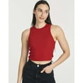 thumbnail image 2 of Real Essentials 5 Pack: Women's Ribbed Sleeveless Cropped Racerback Tank Top Casual Crop Top, 2 of 6