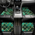 thumbnail image 7 of Yiaed Green Mosaic Glass Print Carpet Floor Mats for Cars, Auto Accessories Front & Rear Car Floor Mats Car Floor Foot Mat Sets of 4 Pieces, 7 of 7