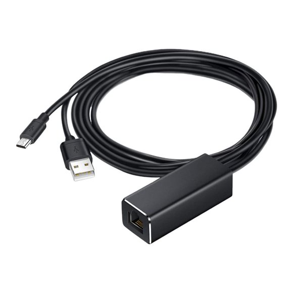 Micro USB to RJ45 Ethernet Adapter 10/100Mbps Network Compatible with Fire TV Stick 1 Set Black
