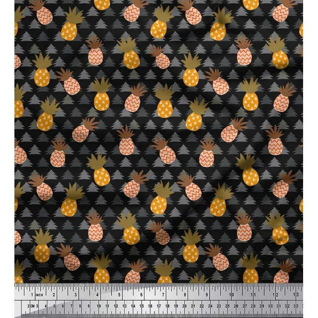Soimoi Cotton Jersey Fabric Tree & Pine Fruits Decor Fabric Printed Yard 58 Inch Wide