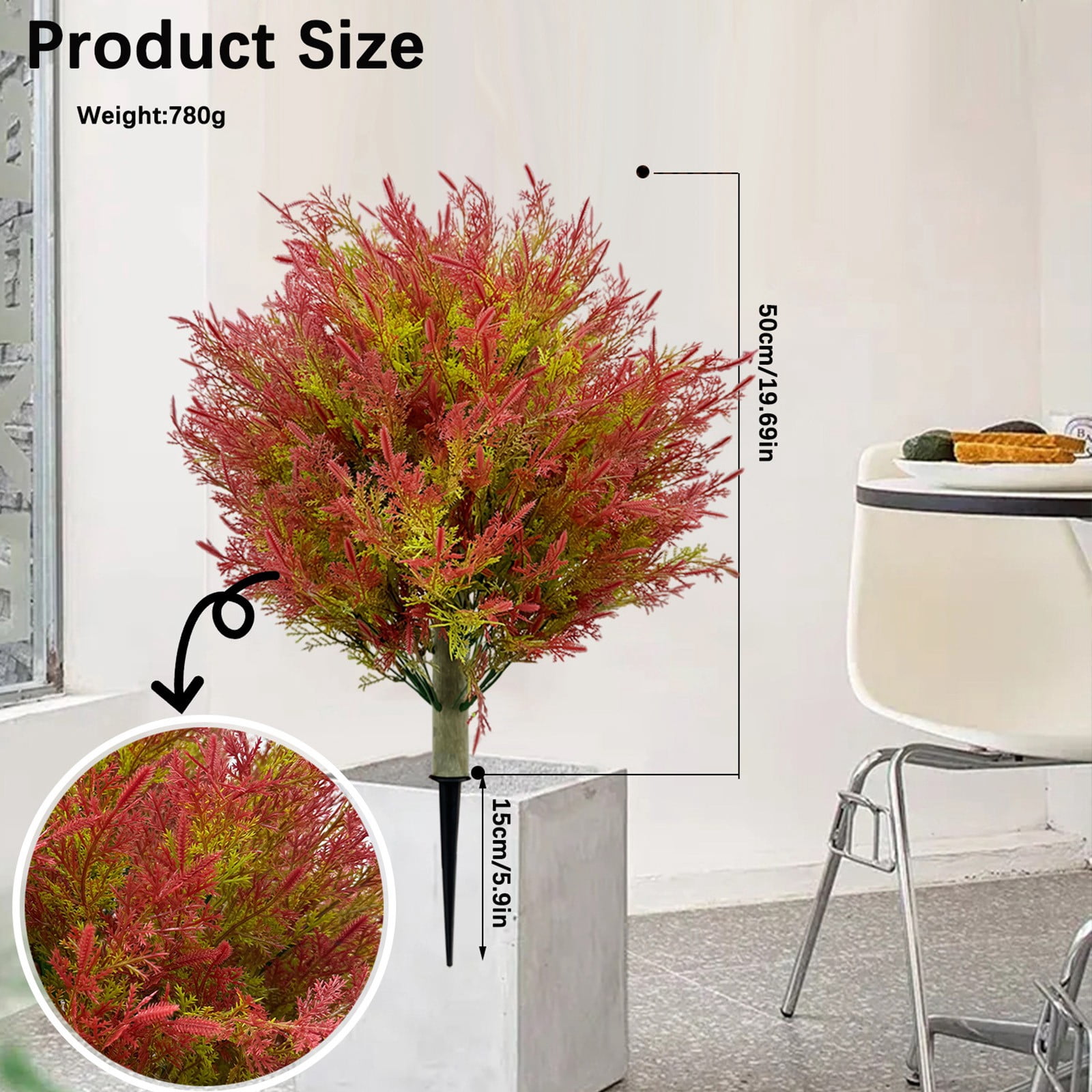 Artificial Topiary Trees with Ground Spike One 24" Tall UV Resistant Faux Shrubs Fake Plant Artificial Bushes for Indoor Outdoor Front Porch Garden