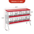 thumbnail image 2 of Chicken Nesting Box with Roll Out Egg Tray, Galvanized Steel Rustproof Laying Boxes for Hens, Chickens & Ducks, Ventilated & Easy-Clean Design, 2 of 7