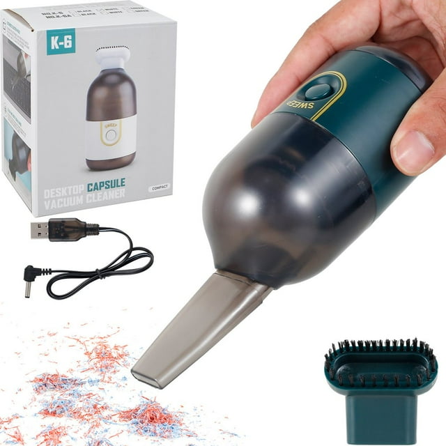 MesaSe 2200 pa Desktop Vacuum Cleaner USB Rechargeable Mini Table Dust Sweeper with Brush Handheld Keyboard Vacuum Cleaner Cordless Silent Portable Desk Dust Cleaner for Home Office Car