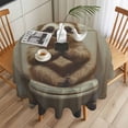thumbnail image 3 of Funny Animal Round Tablecloth 54 inches Sloth Sitting on Toilet Sloth Playing Phone Waterproof Oil-Proof Table Cloth Round Table Cover for Holiday Party Picnic Dinner Decor Indoor and Outdoor Use, 3 of 9
