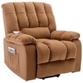 thumbnail image 2 of Resenkos Massage Recliner Chair, Electric Power Lift Recliner Chairs with Heat, Vibration, Side Pocket for Living Room, Bedroom, Light Brown, 2 of 10